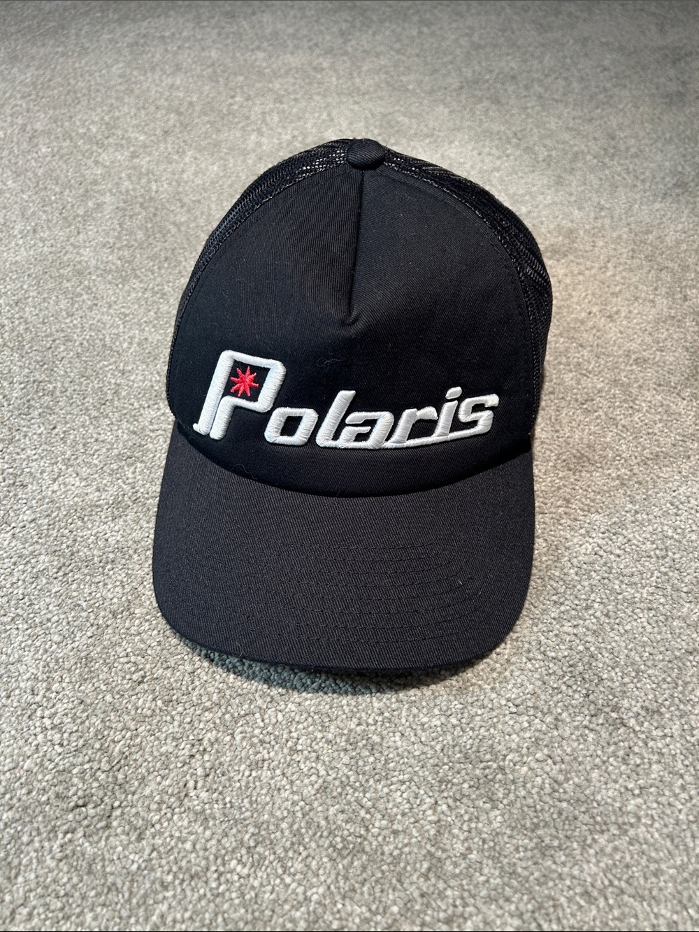 Vintage Polaris Black Logo Trucker Cap